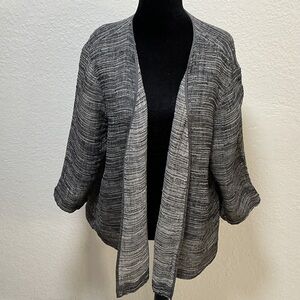 Eileen Fisher Gray Open-Front Cardigan